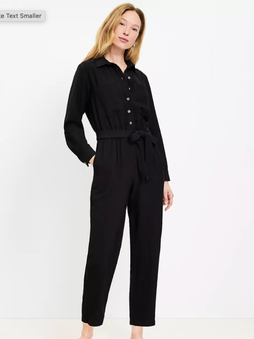 Loft Black Belted Jumpsuit Sz 10